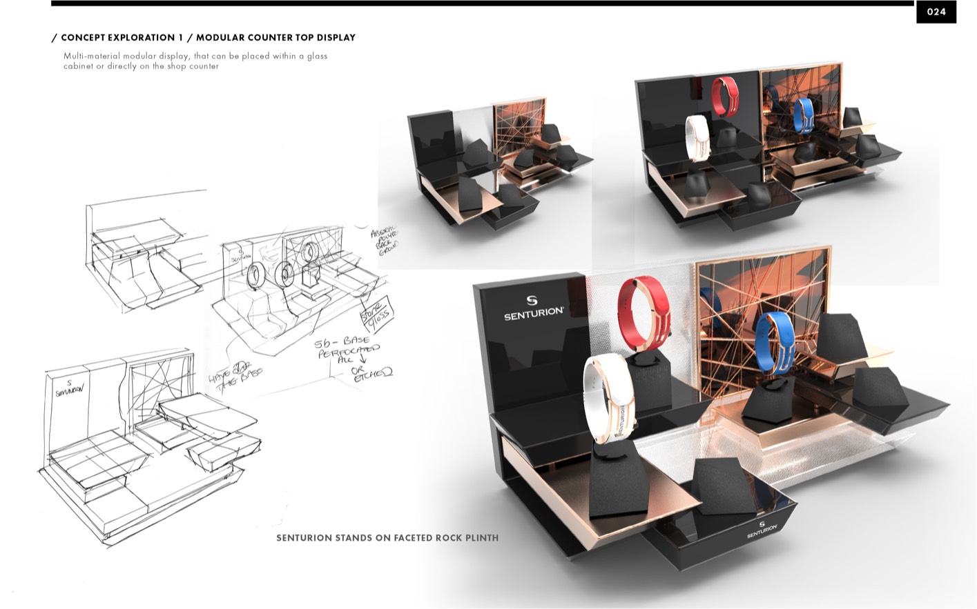 CGI render of Senturion POS concept and sketches